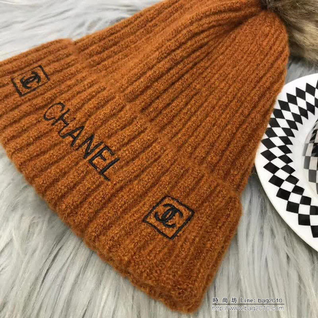 CHANEL香奈兒 專櫃新品 火爆經典百搭款 刺繡針織帽 LLWJ6631